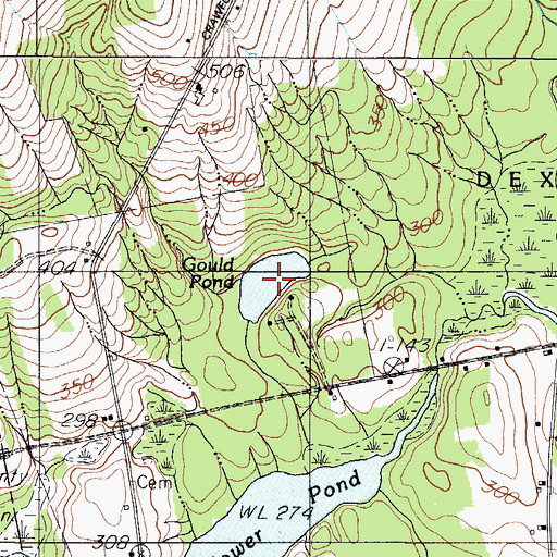 Topographic Map of Gould Pond, ME
