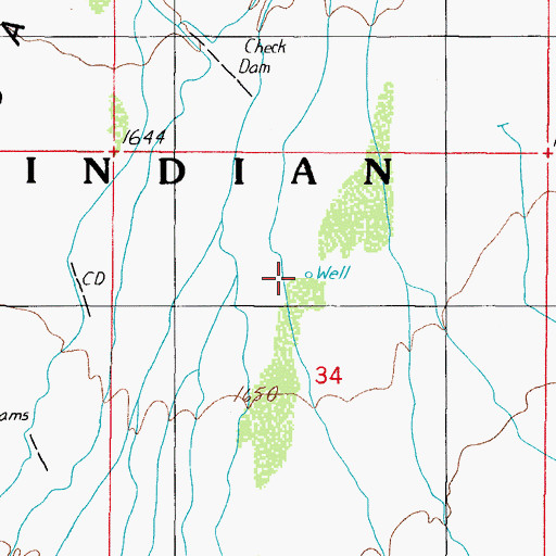Topographic Map of Albert Well, AZ