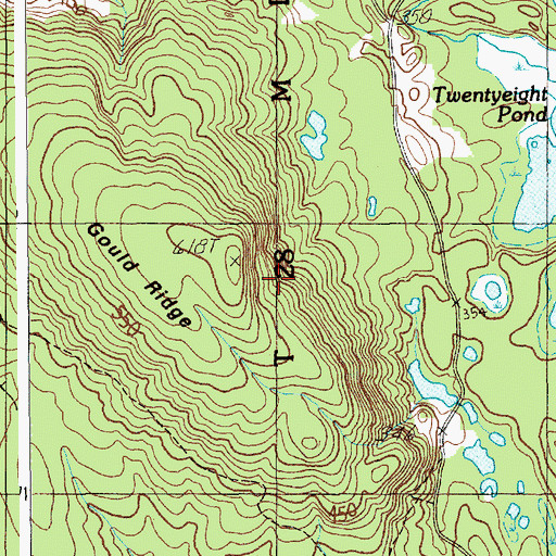 Topographic Map of Gould Ridge, ME
