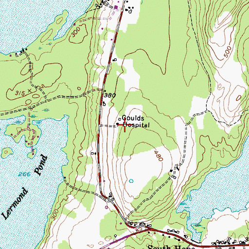 Topographic Map of Goulds Hospital, ME