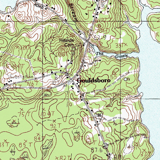 Topographic Map of Gouldsboro, ME