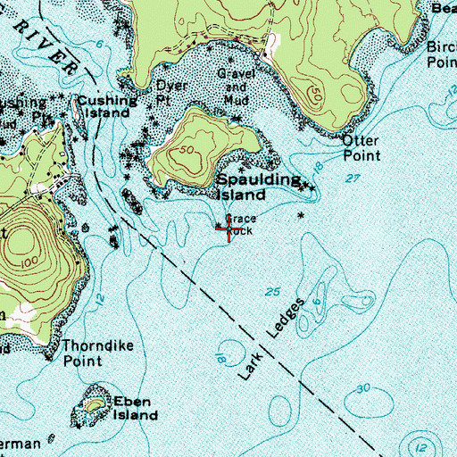 Topographic Map of Grace Rock, ME