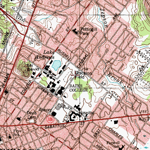 Topographic Map of Gracelon Field, ME