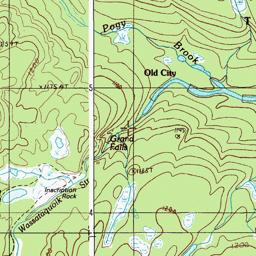 Topographic Map of Grand Falls, ME
