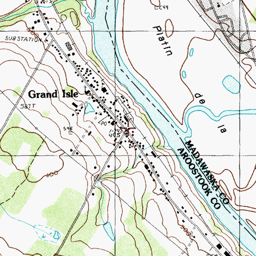Topographic Map of Grand Isle, ME