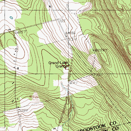 Topographic Map of Grand Lake Grange, ME