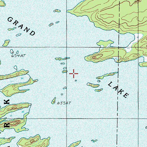 Topographic Map of Grand Lake Matagamon, ME