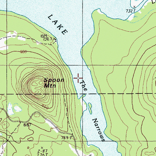 Topographic Map of Grand Lake Seboeis, ME