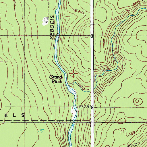 Topographic Map of Grand Pitch, ME