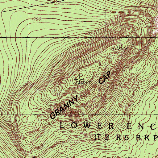Topographic Map of Granny Cap, ME