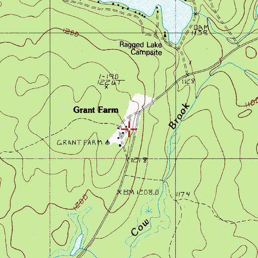 Topographic Map of Grant Farm, ME