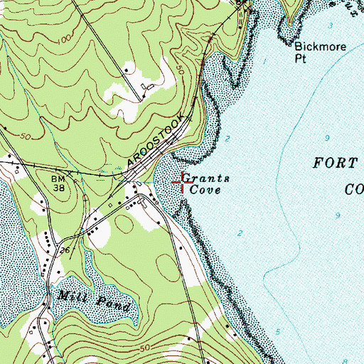 Topographic Map of Grants Cove, ME