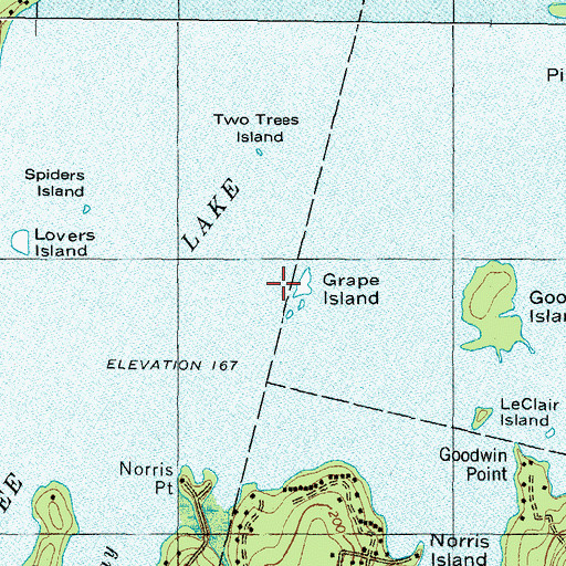 Topographic Map of Grape Island, ME