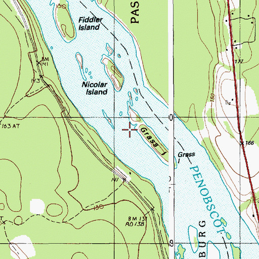Topographic Map of Grass Island, ME