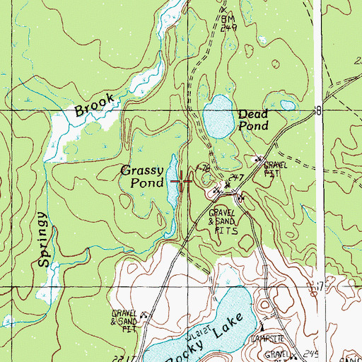 Topographic Map of Grassy Pond, ME