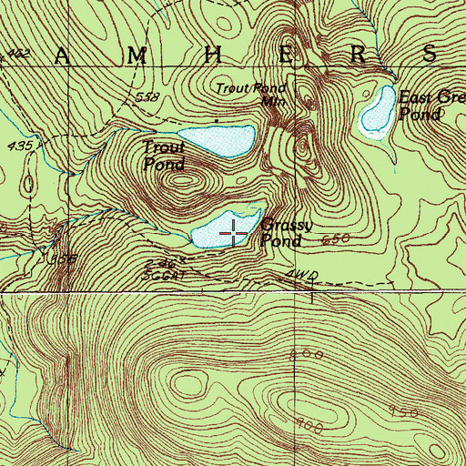 Topographic Map of Grassy Pond, ME