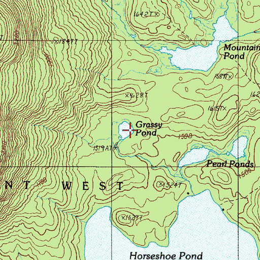 Topographic Map of Grassy Pond, ME