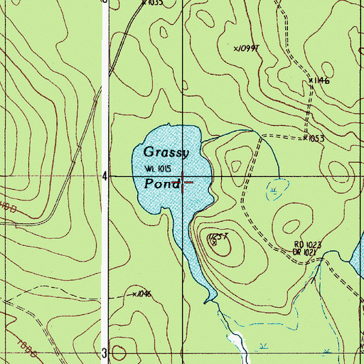 Topographic Map of Grassy Pond, ME