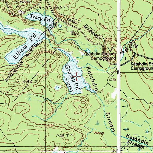 Topographic Map of Grassy Pond, ME
