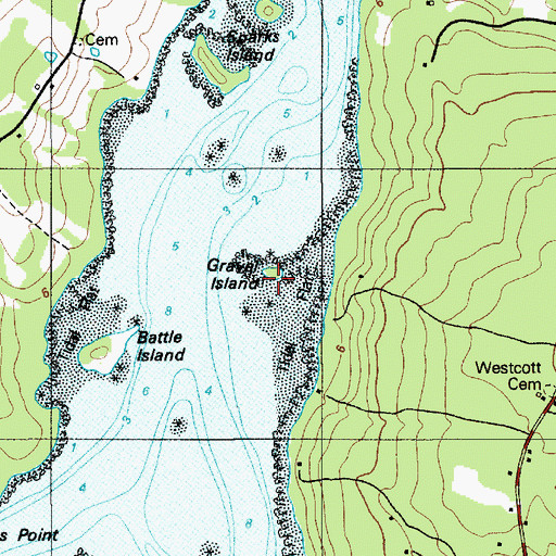 Topographic Map of Gravel Island, ME