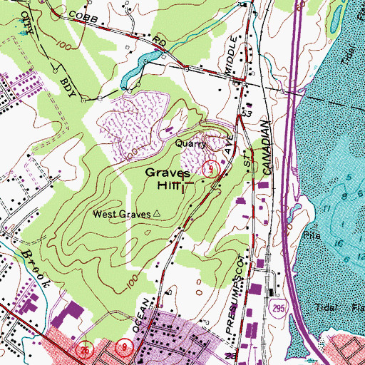 Topographic Map of Graves Hill, ME