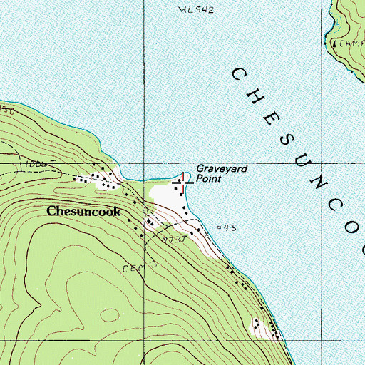 Topographic Map of Graveyard Point, ME
