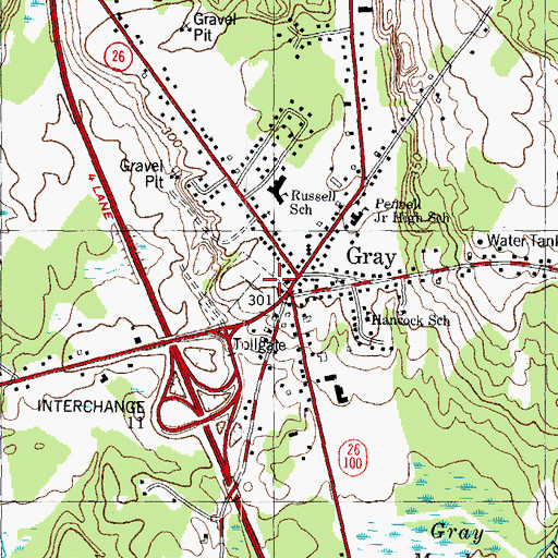 Topographic Map of Gray, ME