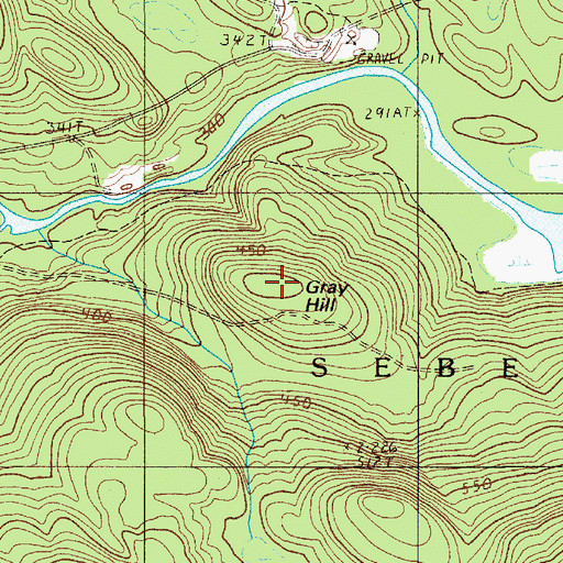 Topographic Map of Gray Hill, ME