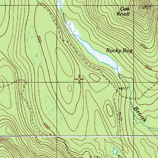Topographic Map of Gray Ledge Dam Trail, ME