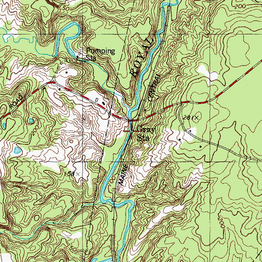 Topographic Map of Gray Station, ME