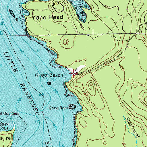 Topographic Map of Grays Beach, ME