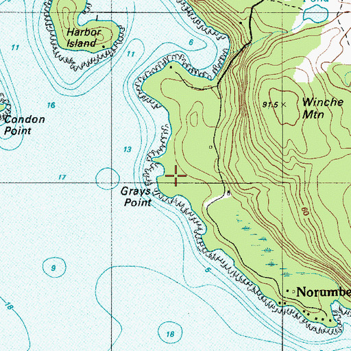 Topographic Map of Grays Point, ME