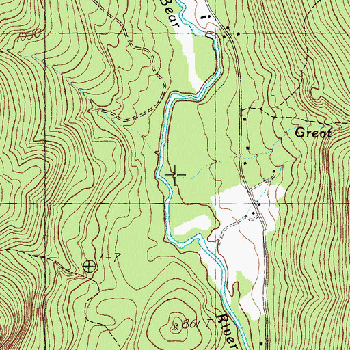 Topographic Map of Great Brook, ME