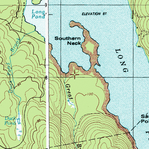Topographic Map of Great Brook, ME