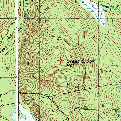 Topographic Map of Great Brook Hill, ME