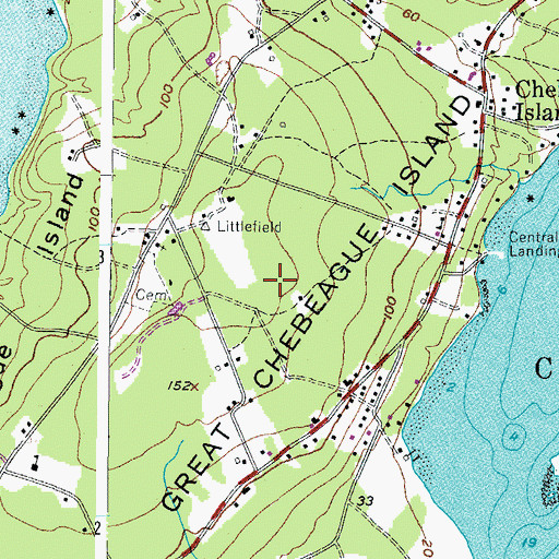 Topographic Map of Great Chebeague Island, ME