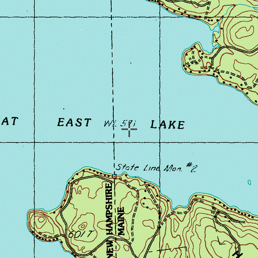 Topographic Map of Great East Lake, ME