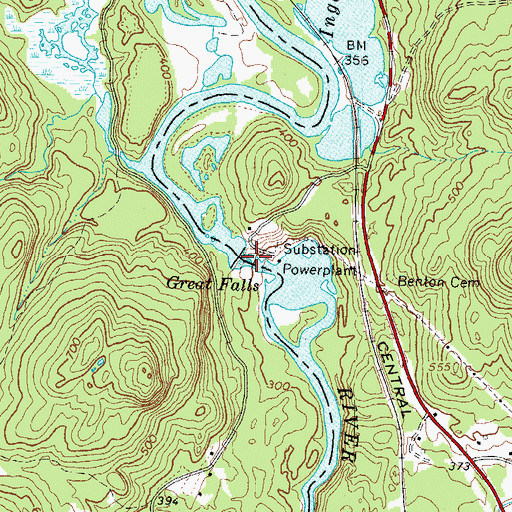 Topographic Map of Great Falls, ME