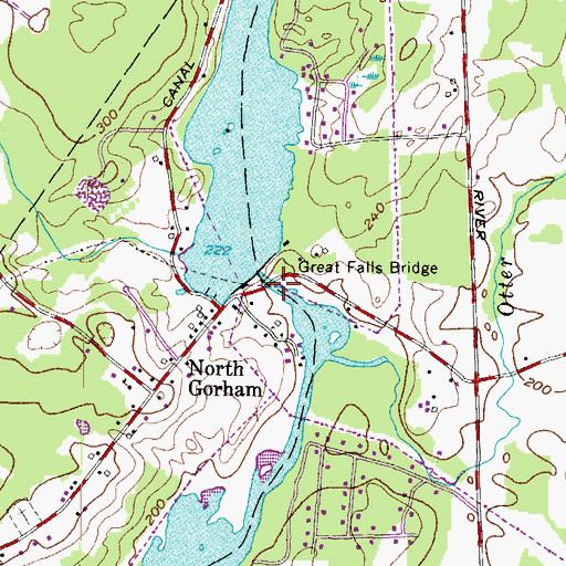 Topographic Map of Great Falls Bridge, ME