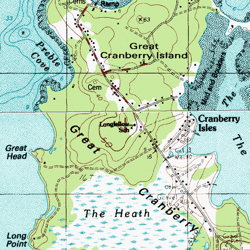 Topographic Map of Great Head, ME