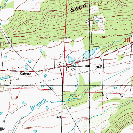 Topographic Map of Pleasant Hill Church, AR