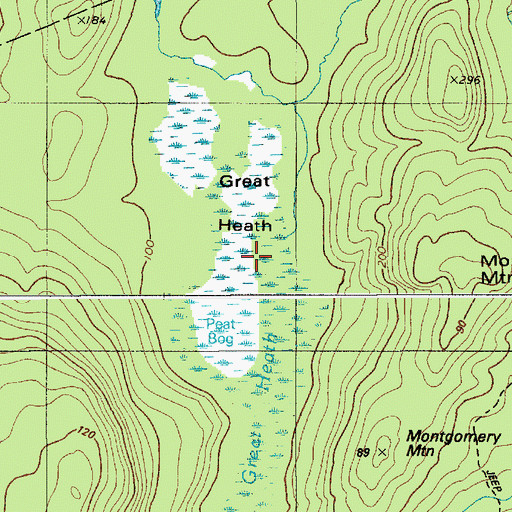 Topographic Map of Great Heath, ME