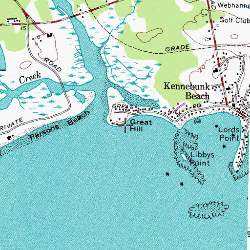Topographic Map of Great Hill, ME