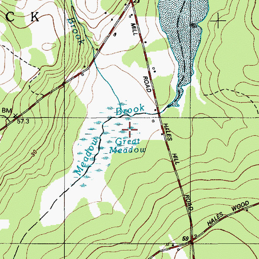 Topographic Map of Great Meadow, ME