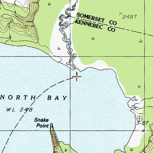 Topographic Map of Great Meadow Stream, ME