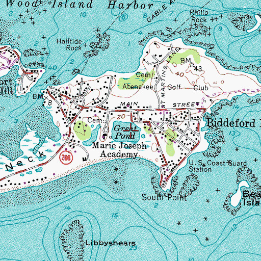 Topographic Map of Great Pond, ME
