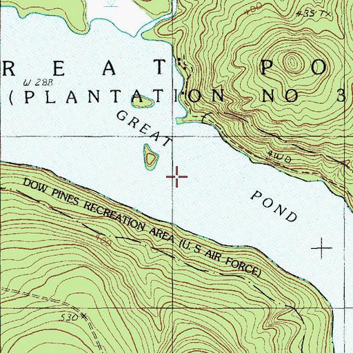 Topographic Map of Great Pond, ME