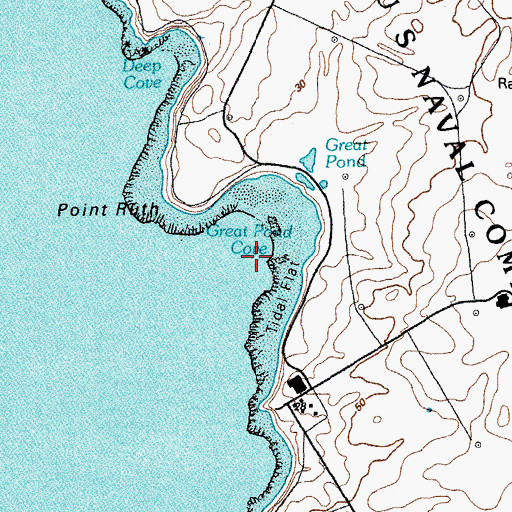 Topographic Map of Great Pond Cove, ME