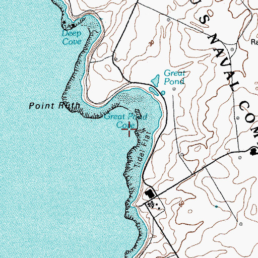 Topographic Map of Great Pond Cove, ME