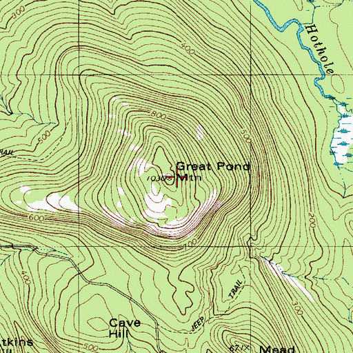 Topographic Map of Great Pond Mountain, ME
